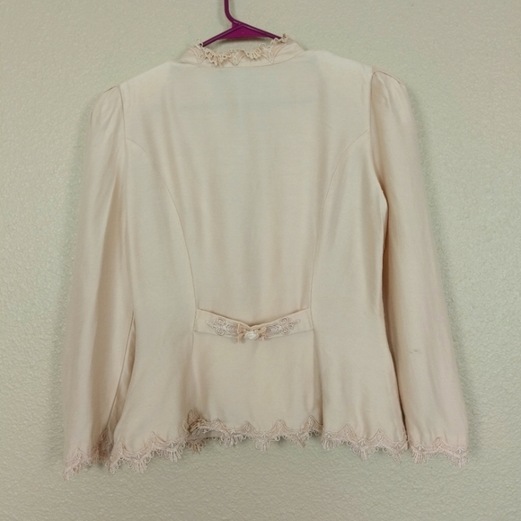 vintage Cachet by Bari Protas women's jacket with lace at the edge size 11/12 - Picture 2 of 14